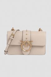 PINKO Beżowa kopertówka Love One Mini St. Cl Vitello Seta. Brązowe kopertówki Pinko, bez wzorów, ze skóry, bez dodatków. W wyprzedaży za 1,059.99 zł.