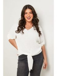 Curvy Lady Bluzka w kolorze białym rozmiar: 44/46. Białe bluzki Curvy Lady, bez wzorów, klasyczne, bez kołnierzyka, bez ramiączek. Za 154.79 zł.