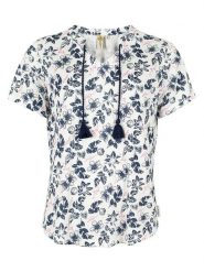 Roadsign Bluzka w kolorze granatowo-kremowym rozmiar: S. Brązowe bluzki Roadsign, s, bez wzorów, z wiskozy, bez kołnierzyka, bez ramiączek. Za 43.99 zł.