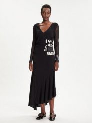 Desigual Sukienka codzienna Posinew 25WWVW26 Czarny Slim Fit. Czarne sukienki Desigual, na co dzień, s, bez wzorów, z wiskozy, bez kołnierzyka, bez ramiączek, proste. Za 539.99 zł.