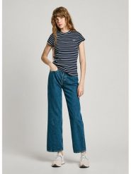 Pepe Jeans Koszulka "Meribel" w kolorze granatowo-białym rozmiar: XL. Niebieskie bluzki Pepe Jeans, xl, bez wzorów, z jeansu, bez kołnierzyka, bez ramiączek. Za 106.13 zł.