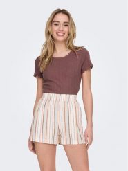 ONLY T-Shirt Carlotta 15256154 Różowy Tight Fit. Czerwone t-shirty Only, xl, bez wzorów, z bawełny, bez kołnierzyka, bez ramiączek. Za 59.99 zł.