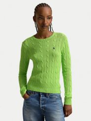 Polo Ralph Lauren Sweter 211971869504 Zielony Slim Fit. Zielone swetry Polo Ralph Lauren, xs, bez wzorów, z bawełny, bez ramiączek. Za 949.99 zł.