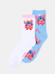 Długie skarpety z motywem świątecznym 2 pack Stitch - wielobarwny. Skarpety Sinsay, bez wzorów. Za 12.99 zł.