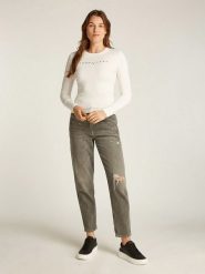 TOMMY JEANS Koszulka w kolorze kremowym rozmiar: S. Brązowe bluzki Tommy Jeans, s, bez wzorów, z bawełny, bez kołnierzyka, bez ramiączek. Za 120.95 zł.