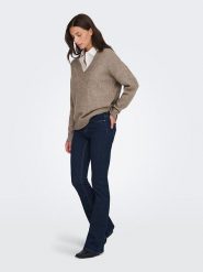 JDY Sweter w kolorze szarobrązowym rozmiar: S. Brązowe swetry JDY, s, bez wzorów, bez ramiączek. Za 79.40 zł.