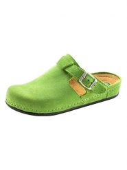 Heine Skórzane kapcie w kolorze zielonym rozmiar: 42. Zielone obuwie domowe Heine, bez wzorów, ze skóry, bez zapięcia. Za 69.99 zł.