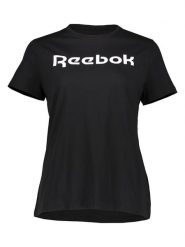 Reebok Koszulka w kolorze czarnym rozmiar: L. Czarne bluzki Reebok, l, bez wzorów, z bawełny, bez kołnierzyka, bez ramiączek. Za 57.20 zł.