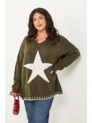 Curvy Lady Sweter w kolorze khaki rozmiar: 44/46. Brązowe swetry Curvy Lady, bez wzorów, ze splotem, bez ramiączek. Za 86.99 zł.