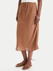 Marella Spódnica maxi Gamba 2613101094 Brązowy Regular Fit. Brązowe spódnice Marella, bez wzorów, ze lnu, maxi. Za 749.99 zł.