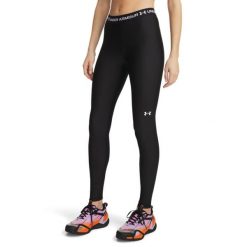 Legginsy fitness damskie Under Armour HeatGear. Czarne legginsy sportowe Under Armour, l, bez wzorów, z materiału, na fitness i siłownię. Za 199.99 zł.