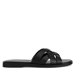 Klapki Lasocki. Czarne klapki Lasocki, bez wzorów, bez obcasa. Za 97.99 zł.