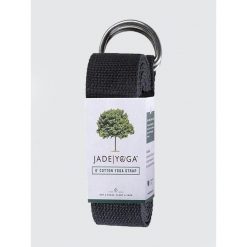 Pasek do jogi Jade Yoga Strap 244 cm - Ekologiczny pasek do jogi. Czarne paski JADE YOGA, bez wzorów, z bawełny, sportowe. Za 129.99 zł.