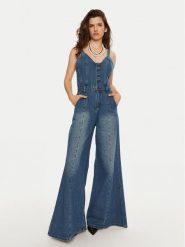 One Teaspoon Kombinezon 26604 Niebieski Relaxed Fit. Niebieskie sukienki One Teaspoon, xs, bez wzorów, z bawełny, bez kołnierzyka, bez ramiączek. Za 489.99 zł.