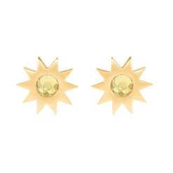 Kolczyki gwiazdki z cytrynem. Kolczyki Lilou, z cytrynem, pozłacane. Za 219.00 zł.