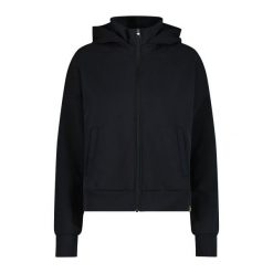 Bluza z kapturem z wysokim, prążkowanym kołnierzem dla kobiet CMP. Czarne bluzy CMP, bez wzorów, prążkowane, z kapturem. Za 389.00 zł.