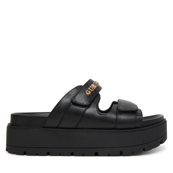 Klapki Guess. Czarne klapki Guess, z aplikacjami, bez obcasa. Za 479.99 zł.