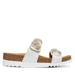 Klapki Scholl. Białe klapki Scholl, bez wzorów, bez obcasa. Za 424.99 zł.