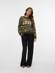 Vero Moda Sweter w kolorze khaki rozmiar: XS. Brązowe swetry Vero Moda, xs, bez wzorów, z wełny, bez ramiączek. Za 79.03 zł.