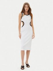 Liu Jo Sukienka letnia VA5043 J4822 Biały Regular Fit. Białe sukienki Liu Jo, na lato, m, bez wzorów, z bawełny, bez kołnierzyka, bez ramiączek. Za 329.99 zł.