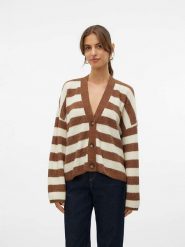 Vero Moda Kardigan w kolorze brązowo-kremowym rozmiar: M. Brązowe kardigany Vero Moda, m, bez wzorów, ze splotem. Za 99.45 zł.