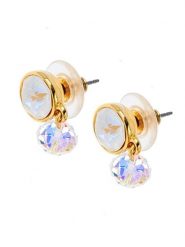 Otazu Pozłacane kolczyki-wkrętki z kryształami Swarovski rozmiar: onesize. Żółte kolczyki Otazu, z kryształem, pozłacane. Za 69.99 zł.