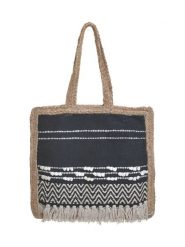 BLE Torebka w kolorze czarno-beżowym - 38 x 32 x 5 cm rozmiar: onesize. Brązowe torby na ramię BLE, bez wzorów, z materiału, na ramię, bez dodatków. Za 80.89 zł.