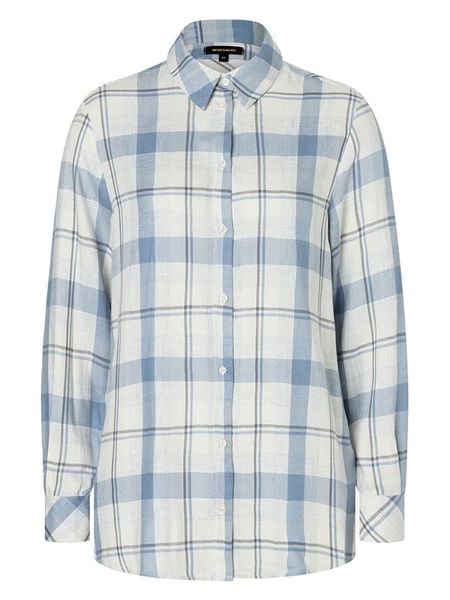 More & More Bluzka w kolorze biało-błękitnym rozmiar: 42. Białe bluzki More & More, s, bez wzorów, z wiskozy, klasyczne, bez kołnierzyka, bez ramiączek. Za 160.58 zł.