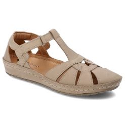 Beżowe Sandały Armodo Modne Obuwie Damskie. Brązowe sandały Armodo, bez wzorów, eleganckie, bez obcasa, bez zapięcia. Za 269.00 zł.