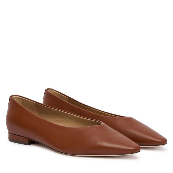 Baleriny LAUREN RALPH LAUREN. Brązowe baleriny Lauren Ralph Lauren, bez wzorów, bez obcasa. Za 769.99 zł.