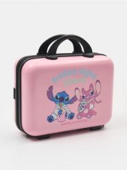 Kosmetyczka z uchwytem Stitch - różowy. Czerwone kufry i kosmetyczki Sinsay, bez wzorów, bez dodatków. Za 69.99 zł.