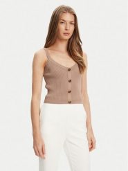 Guess Top W5YR10 Z0130 Brązowy Regular Fit. Brązowe topy Guess, m, z aplikacjami, z syntetyku, bez kołnierzyka, bez ramiączek. Za 189.99 zł.