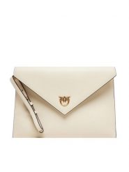 PINKO Torebka Flat Purse Handle AI 25-26 PCPL104820 A0F1 Écru. Kopertówki Pinko, bez wzorów, ze skóry, bez dodatków. Za 879.99 zł.