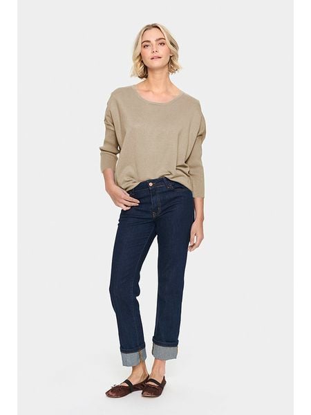 SAINT TROPEZ Sweter w kolorze beżowym rozmiar: M. Brązowe swetry Saint Tropez, m, bez wzorów, bez ramiączek. Za 76.95 zł.