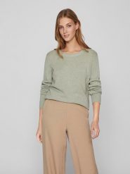 Vila Sweter w kolorze khaki rozmiar: XXL. Brązowe swetry Vila, xxl, bez wzorów, bez ramiączek. Za 52.79 zł.