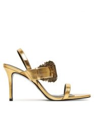 Versace Jeans Couture Sandały 79VA3S71 Złoty. Żółte sandały Versace Jeans Couture, bez wzorów, z jeansu, bez obcasa, na szpilce, bez zapięcia. Za 729.99 zł.