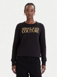 Versace Jeans Couture Bluza 80HAIT01 CF01T Czarny Regular Fit. Czarne bluzy Versace Jeans Couture, l, bez wzorów, z bawełny, bez kaptura. Za 939.99 zł.