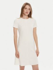 Calvin Klein Sukienka koktajlowa LV044C064G Écru Slim Fit. Sukienki Calvin Klein, bez wzorów, z syntetyku, wizytowe, bez kołnierzyka, bez ramiączek. Za 799.99 zł.