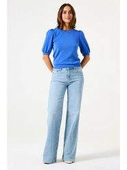 Garcia Sweter w kolorze niebieskim rozmiar: L. Niebieskie swetry Garcia, l, bez wzorów, ze splotem, bez ramiączek. Za 149.95 zł.