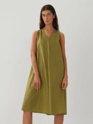 Someday Sukienka "Quebbie" w kolorze khaki rozmiar: 36. Brązowe sukienki someday., bez wzorów, z bawełny, bez kołnierzyka, bez ramiączek, mini. Za 184.89 zł.