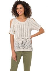 Heine Sweter w kolorze kremowym rozmiar: 38. Brązowe swetry Heine, z aplikacjami, bez ramiączek. Za 59.95 zł.