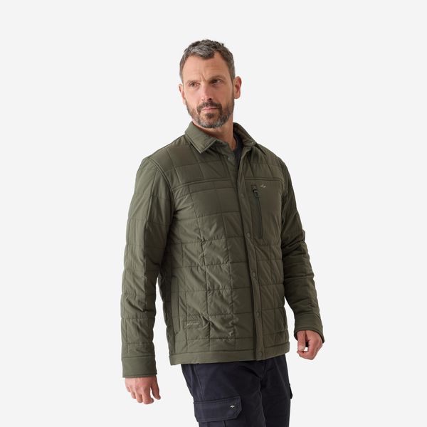 Koszula wierzchnia Solognac 500 pikowana. Zielone koszule SOLOGNAC, l, bez wzorów, z materiału, eleganckie, bez kołnierzyka, bez ramiączek. Za 199.99 zł.