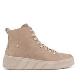 Botki Rieker Revolution Lifestyle. Brązowe botki Rieker Revolution Lifestyle, bez wzorów, bez obcasa, na płaskiej podeszwie, bez zapięcia. Za 375.00 zł.