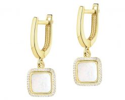 Złote kolczyki z opalitami i cyrkoniami. Żółte kolczyki Apart, z cyrkonią, złote. Za 6,679.00 zł.