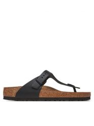 Birkenstock Japonki Arizona 1029231 Czarny. Czarne klapki Birkenstock, bez wzorów, ze skóry, bez obcasa. Za 379.99 zł.