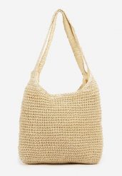 Beżowa Pleciona Torebka Shopperka z Dwoma Rączkami Felairis. Brązowe shopper Born2be, bez wzorów, biznesowe, bez dodatków. Za 79.99 zł.
