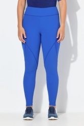 Damskie Legginsy funkcyjne prążkowany dżersej kieszeń na zamek z recyklingu. Niebieskie legginsy Ulla Popken, plus size, bez wzorów, z dżerseju, z podwyższonym stanem. Za 239.99 zł.