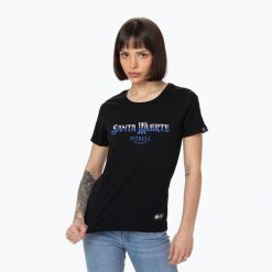 Koszulka damska Pitbull Santa Muerte Blue. Czarne koszulki sportowe PITBULL, bez wzorów, bez ramiączek. Za 99.99 zł.