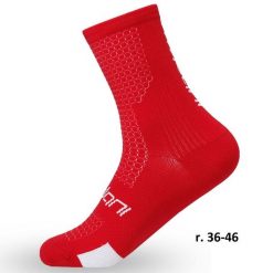Skarpetki rowerowe unisex madani Flamingo. Czerwone skarpety MADANI, bez wzorów. Za 9.99 zł.