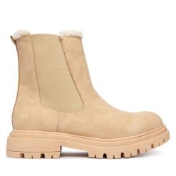 Botki Calvin Klein. Brązowe botki Calvin Klein, bez wzorów, bez obcasa, na płaskiej podeszwie, bez zapięcia. Za 549.99 zł.